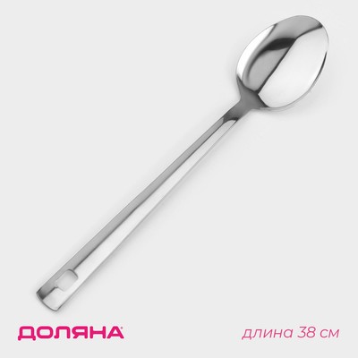 Ложка разливательная из нержавеющей стали Доляна Everyday, 38×7 см, толщина 3 мм, серебристая