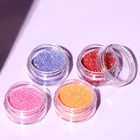 Косметический глиттер в баночке, микс цветов, набор 4 шт., 1 баночка = 5 г - фото 24469176