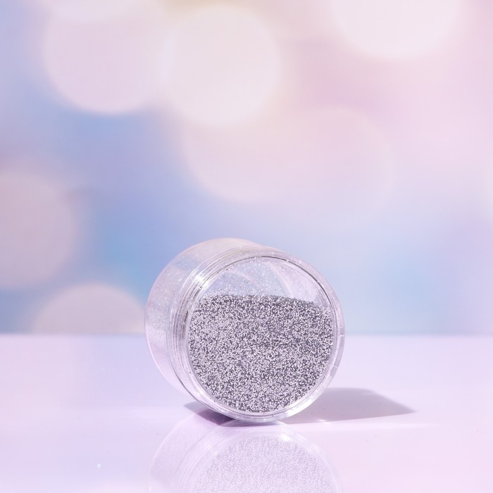 Косметический глиттер в баночке «Серебро», 20 г - Фото 1
