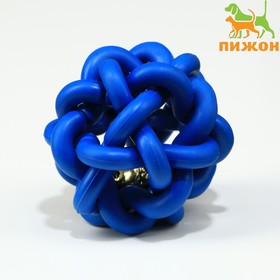 Игрушка резиновая "Молекула" с бубенчиком, 4 см, синяя