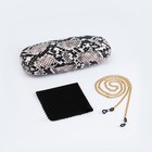 Футляр для очков «Питон», салфетка, цепочка, экокожа, бежевый - Фото 2