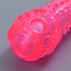 Игрушка-палка из термопластичной резины с утопленной пищалкой, розовая - фото 7060203