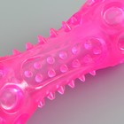 Игрушка-палка из термопластичной резины с утопленной пищалкой, розовая - Фото 4