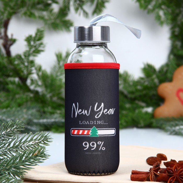 Бутылка для воды в чехле новогодняя New Year, 350 мл - Фото 1