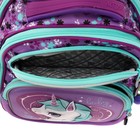 Рюкзак каркасный 35 х 28 х 15 см, Across, наполнение: мешок, пенал, брелок, фиолетовый - Фото 9