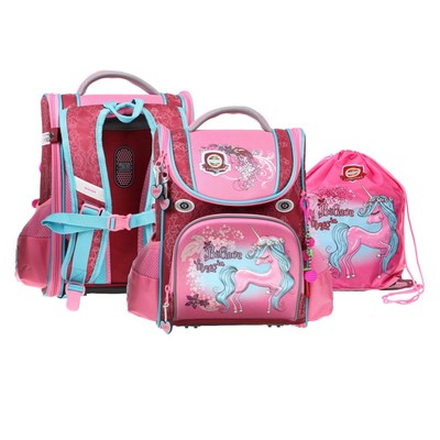 Ранец школьный Стандарт, раскладной, 36×29×17 см, Across 191, наполнение: мешок, розовый ACR22-191-10