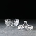 Сахарница стеклянная «Великолепие», 650 мл, 15,5×15,5 см, с крышкой - Фото 2