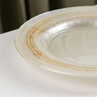 Тарелка стеклянная «Комета», d=21 см, цвет белое золото - фото 4354850