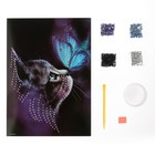 Алмазная мозаика с частичным заполнением на картонной основе «Котик и бабочка», 21 х 30 см - Фото 3