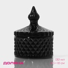 Икорница Доляна «Малифисента», 130 мл, 8.5×10 см, стекло, чёрная - Фото 10