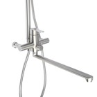 Душевая система ZEIN ZS-2, смеситель, тропическая и ручная лейка, нержавеющая сталь, сатин - Фото 4