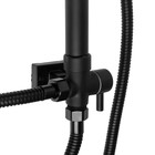 Душевая система ZEIN ZS-3F, смеситель, тропическая и ручная лейка 3 режима, латунь, черный - Фото 10