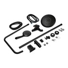 Душевая система ZEIN ZS-3F, смеситель, тропическая и ручная лейка 3 режима, латунь, черный - Фото 15