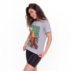 Футболка женская, цвет светло-серый меланж, A HA HA, размер 54 - фото 21641273