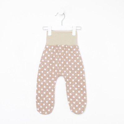 Ползунки детские, цвет бежевый/горох, рост 56 см