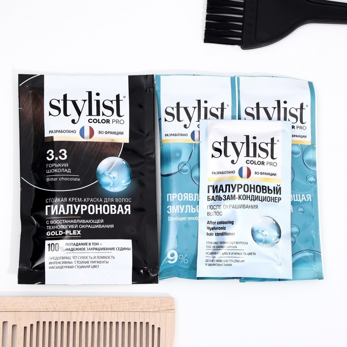 Стойкая крем-краска STYLIST COLOR PRO Гиалуроновая, тон горький шоколад, 115 мл 29122