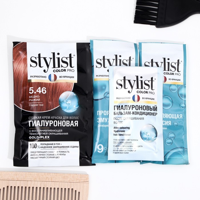 Стойкая крем-краска STYLIST COLOR PRO Гиалуроновая, медно-рыжий, 115 мл 29127