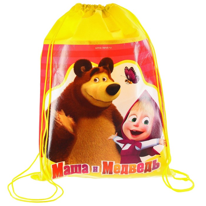 Песочный набор в рюкзаке, Маша и Медведь, грабли, совок, 3 формочки, ведёрко 1 л 54904