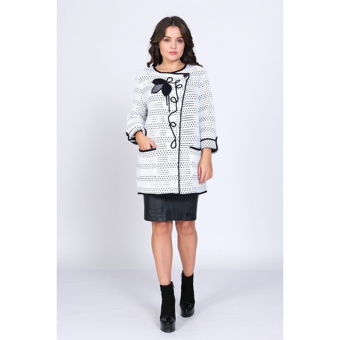 Жакет женский, размер 50, цвет бело-синий 54913