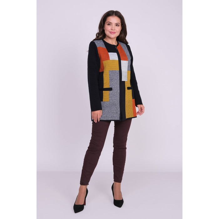 Жакет женский, размер 58, цвет сине-терракотовый 54916