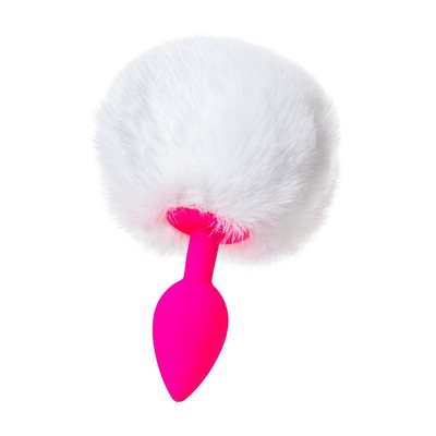 Анальная втулка ToDo by Toyfa Sweet bunny, с хвостом, силикон, d=2,8 см, 13 см, цвет розовый   90768