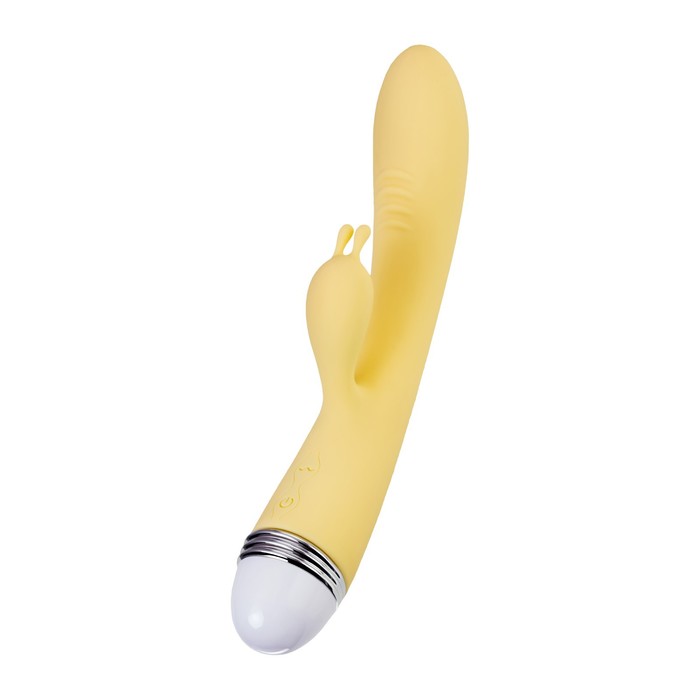 Вибратор Flovetta by Toyfa Aster с клиторальным стимулятором, силикон, 22 см, цвет жёлтый