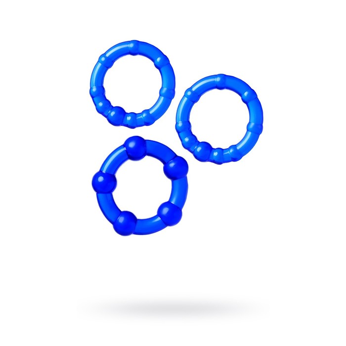 Набор колец TOYFA A-toys, TPE, d=3,5/3/2 см, цвет синий