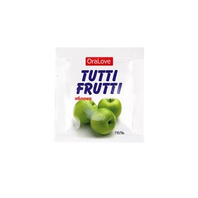 Съедобная гель-смазка TUTTI-FRUTTI для орального секса, со вкусом яблока, 20 шт по 4 г