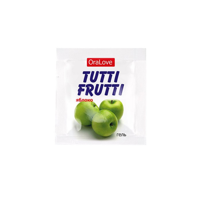 Съедобная гель-смазка TUTTI-FRUTTI для орального секса, со вкусом яблока, 20 шт по 4 г - Фото 1