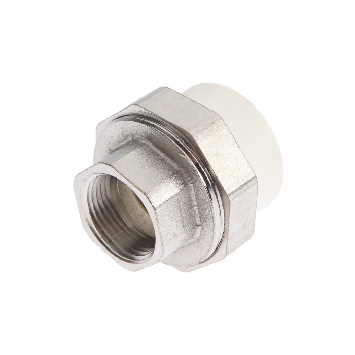 Муфта комбинированная ZEIN, полипропиленовая, американка, внутренняя резьба, d=32 мм × 3/4" - Фото 1