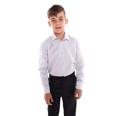 Школьная рубашка для мальчика, цвет серый, рост 122 см