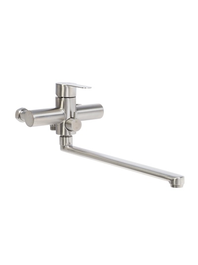 УЦЕНКА Смеситель для ванны ZEIN, картридж керамика 35 мм, с душевым набором, нерж. сталь