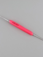 Крючок для вязания, двусторонний, с силиконовой ручкой, d=2/3 мм, 13.5 см, розовый - Фото 3