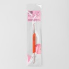 Крючок для вязания, двусторонний, с силиконовой ручкой, d = 4/6 мм, 13,5 см, цвет оранжевый - Фото 2