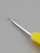 Крючок для вязания, двусторонний, с силиконовой ручкой, d=5/7 мм, 13.5 см, жёлтый - Фото 4