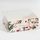 Коробка для кондитерских изделий с PVC-крышкой «Ветки», 25×22.5×10 см 7689860