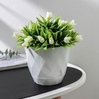 Горшок для цветов с поддоном Laurel, 1.3 л, d=14.5 см, h=12.5 см, пластиковый, белый - Фото 1