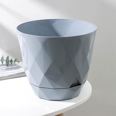 Горшок для цветов с поддоном Laurel, 4.5 л, d=22 см, h=19 см, серый