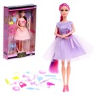 Кукла-модель шарнирная «Виктория», в пышном платье, с набором аксессуаров, цвет сиреневый - фото 321232070