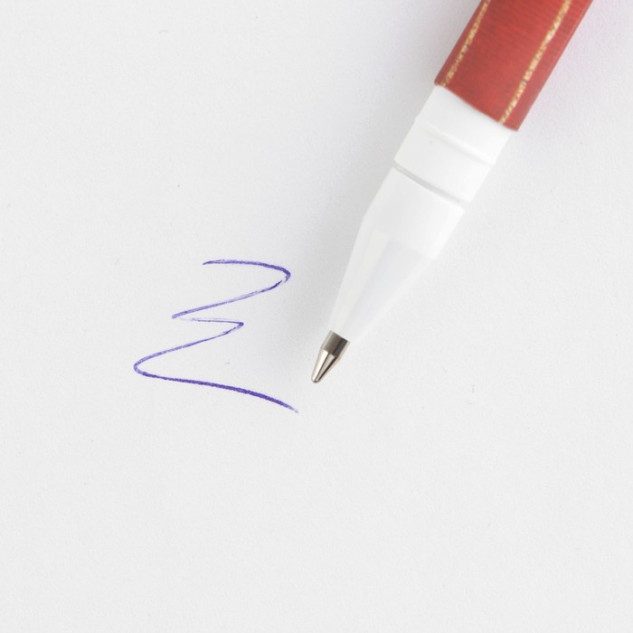 Ручка с колпачком и нанесением soft-touch «Золотому учителю», синяя паста 0.7 мм - фото 1906019765