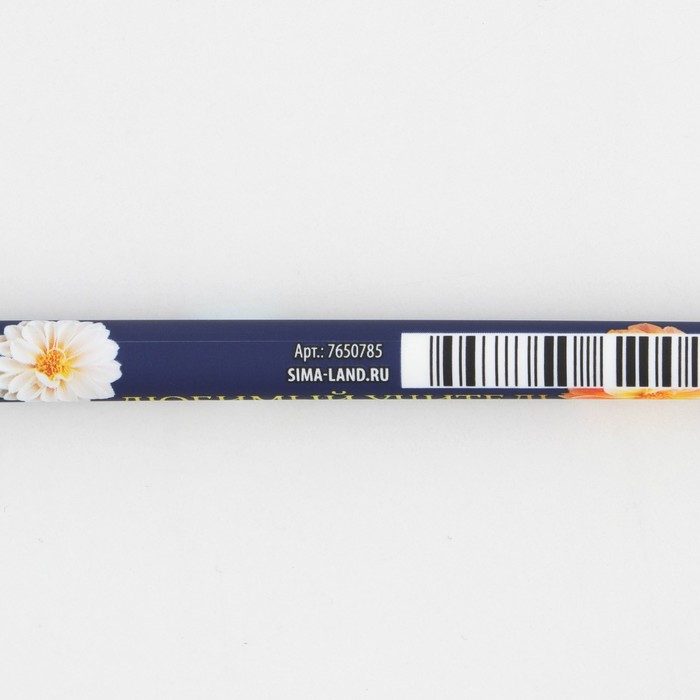 Ручка с колпачком и нанесением soft-touch «Любимому учителю», синяя паста 0.7 мм - фото 1926443414