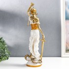Сувенир полистоун "Богиня Фемида - Правосудие" белый с золотом 38х9х9 см - Фото 5