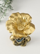 Фигурка-подставка для мелочей «Бюст. Девушка из Африки», полистоун, чёрный с золотом, 23×15×15 см - Фото 5