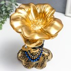 Фигурка-подставка для мелочей «Бюст. Девушка из Африки», полистоун, чёрный с золотом, 23×15×15 см - Фото 7