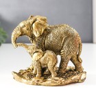 Сувенир полистоун "Слон со слонёнком" золото 9,5х7,5х11,5 см - фото 319891684