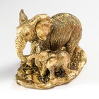 Фигурка полистоун «Слон со слонёнком», под золото, 9.5×7.5×11.5 см - фото 22635878