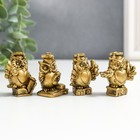 Сувенир полистоун под бронзу "Учёные совушки" набор 4 шт 3,8х1,5х3 см - фото 22576904