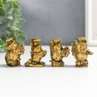 Сувенир полистоун под бронзу "Учёные совушки" набор 4 шт 3,8х1,5х3 см - фото 22576906