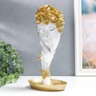 Сувенир полистоун подставка "Девушка с золотыми цветами в волосах" белый 28х14,5х10 см - Фото 3