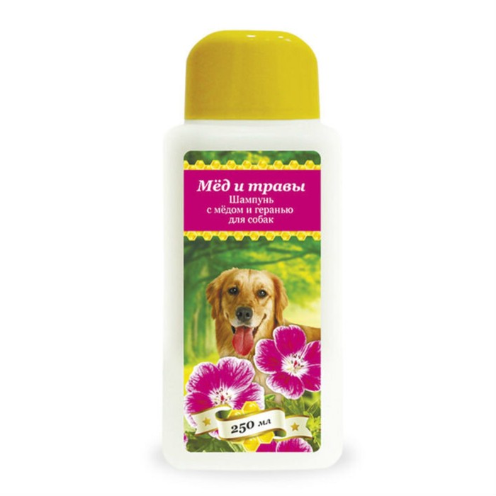 Шампунь Pchelodar Professional "Мед и травы" для собак, с медом и геранью, 250 мл - Фото 1
